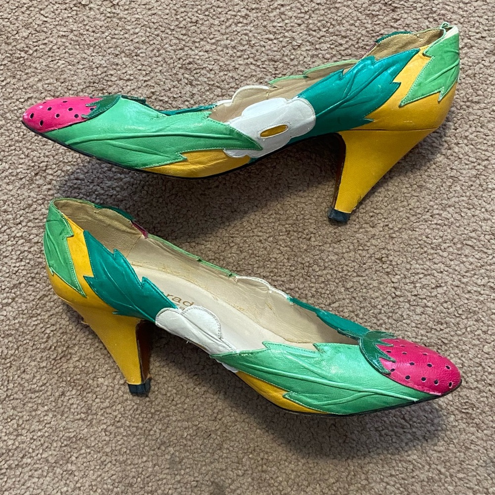Rare Vintage Strawberry, Paradox by Zalo Heels. Size 6 1/2 - Picture 7 of 9